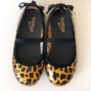 Gold and Black Cheetah Print Toddler Flats